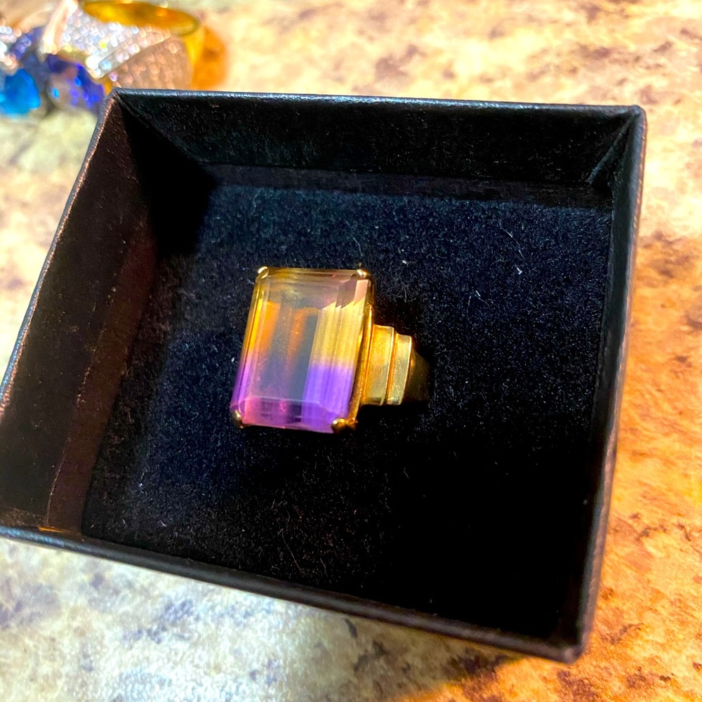 Sold 10k solid gold ametrine ring